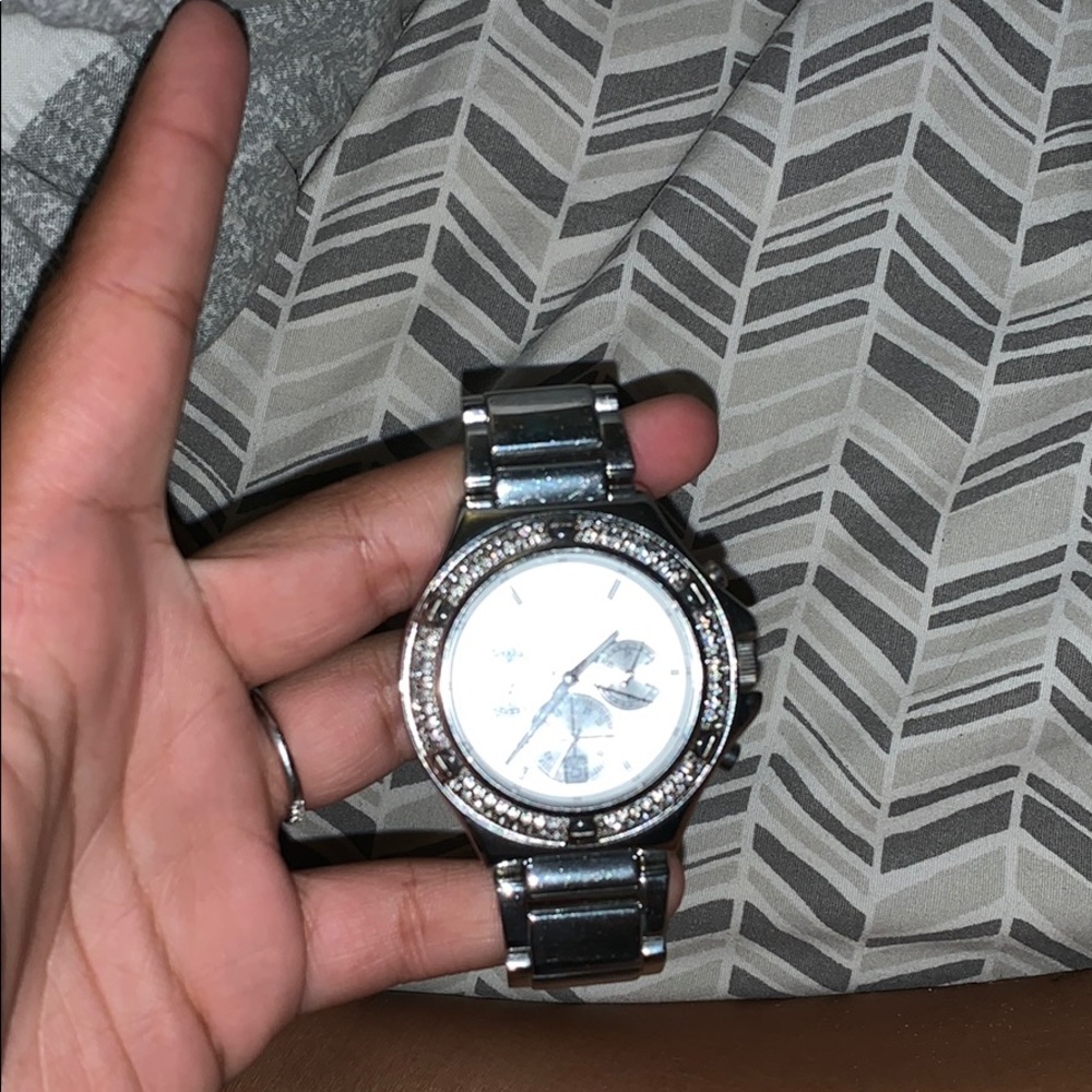 Authentic MK watch silver with diamonds